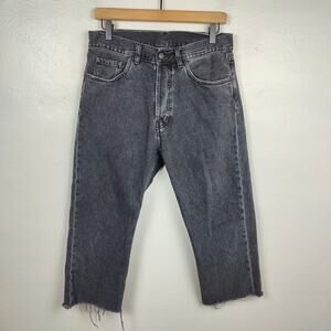 Carhartt WIP Nolan‎ Jeans Size 29 Charcoal Wash Button Fly Straight Fit DIY Crop